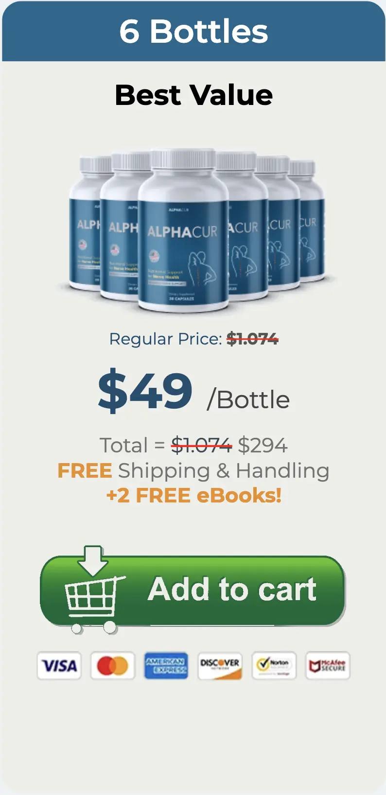 AlphaCur 6 Bottles Best Value AlphaCur 6-bottle best value package